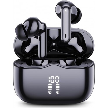 Wireless Earbuds LED Display - Black