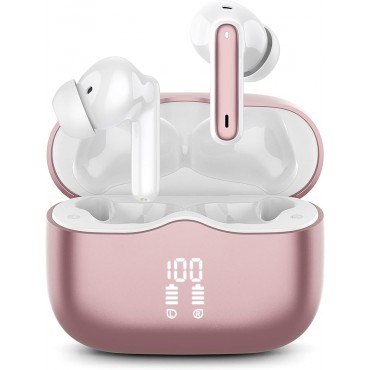 Wireless Earbuds LED Display - Pink