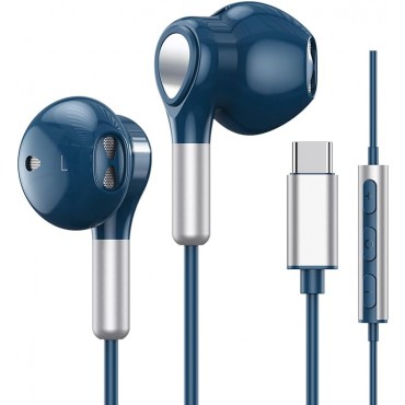 Headphones with USB C In-Ear Headphones Blue