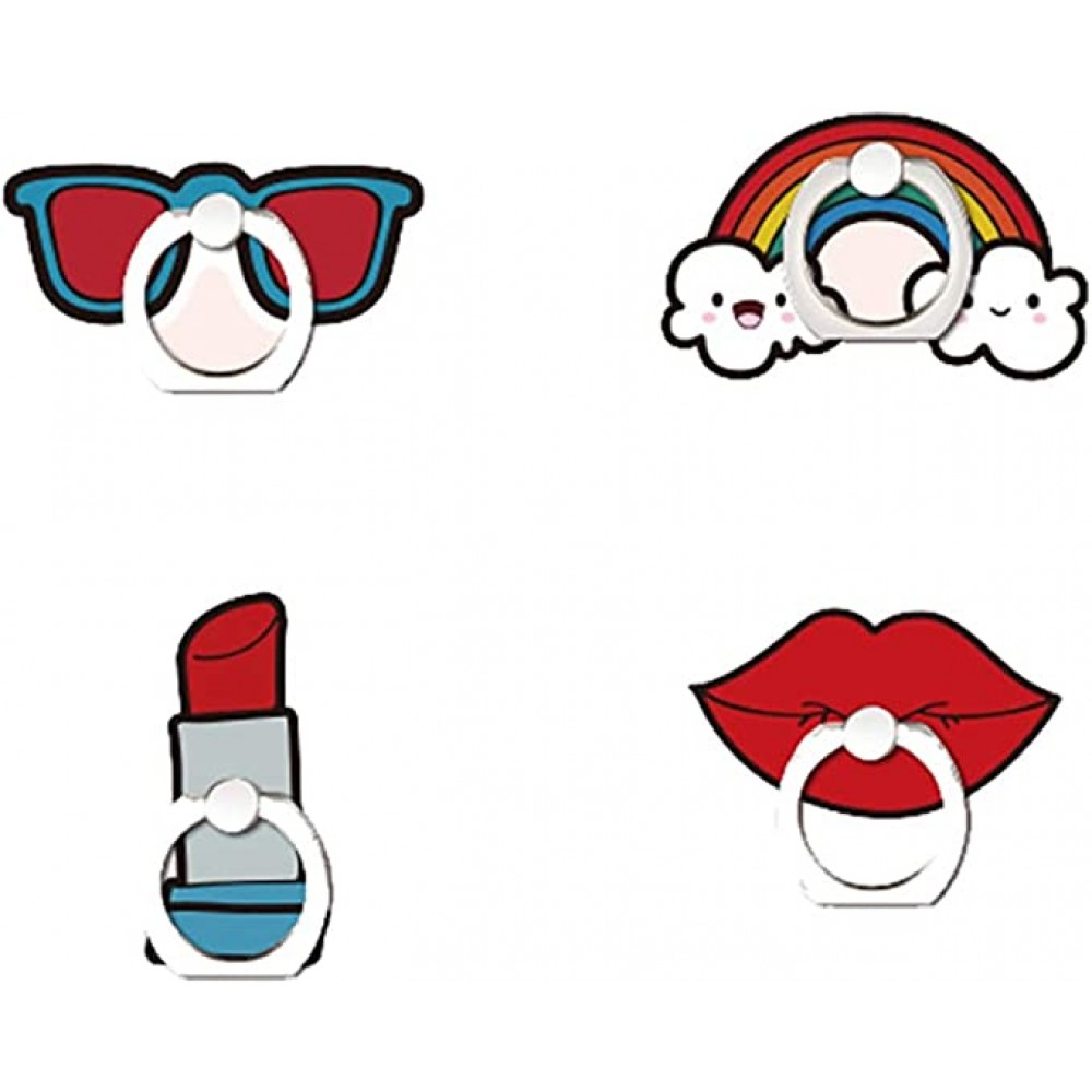 Rainbow Glasses Lips Cell Phone Ring Holder Finger Stand 