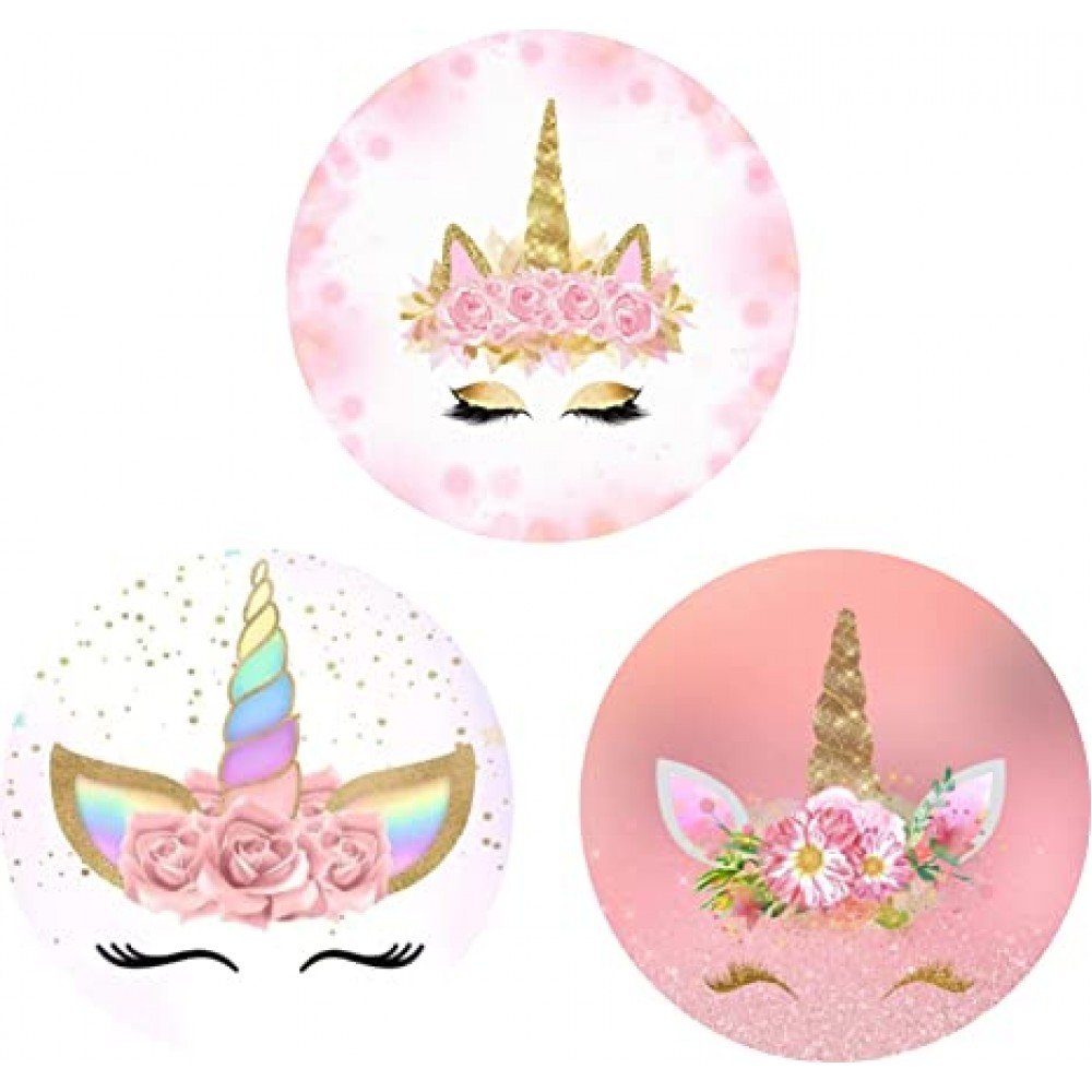 Cell Phone Stand Finger Holder - Pink Rose Flower Gold Unicorn